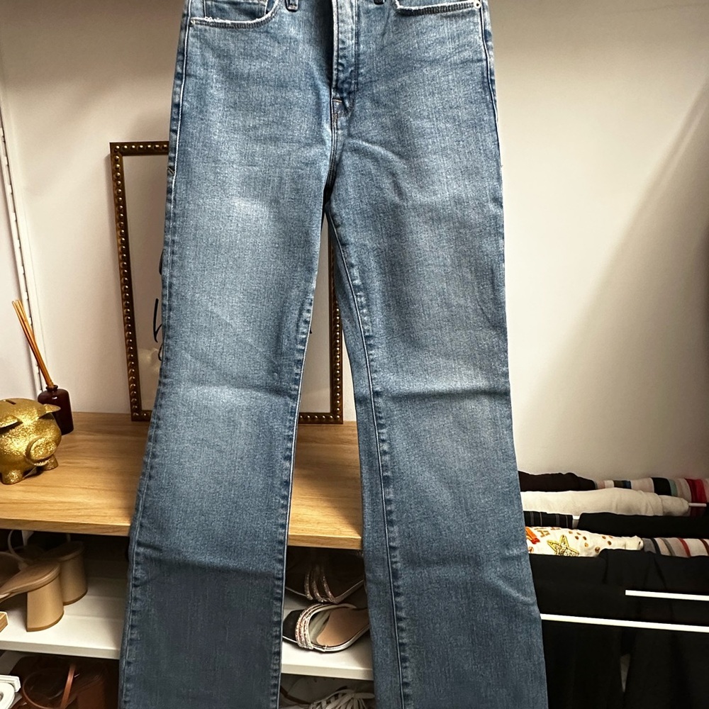 Good American high waisted flare Light Blue Denim Pants